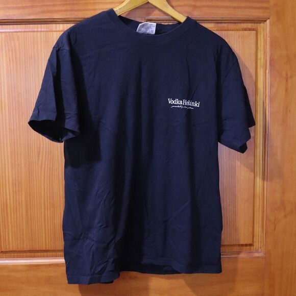 US Basics Helsinki Vodka Black Graphic Tee | Short Sleeve Unisex Medium - Picture 2 of 9